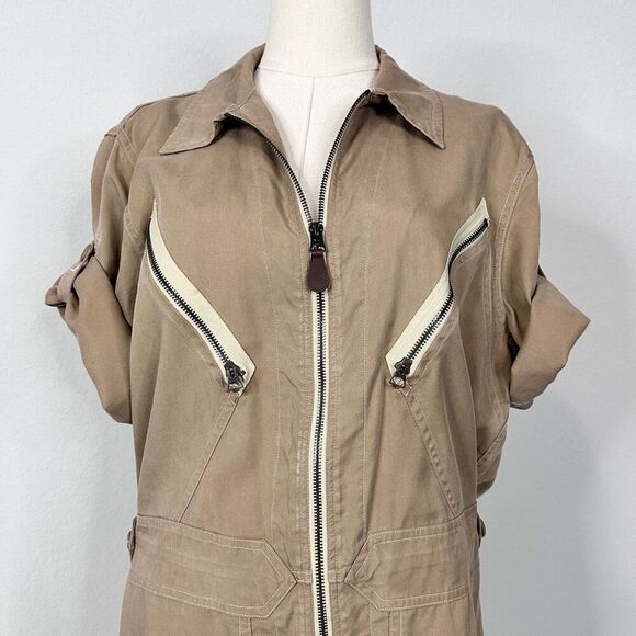 Polo Ralph Lauren 100% Lyocell Utility Romper 12 Tan Romper NWT Summer Casual - Picture 11 of 14